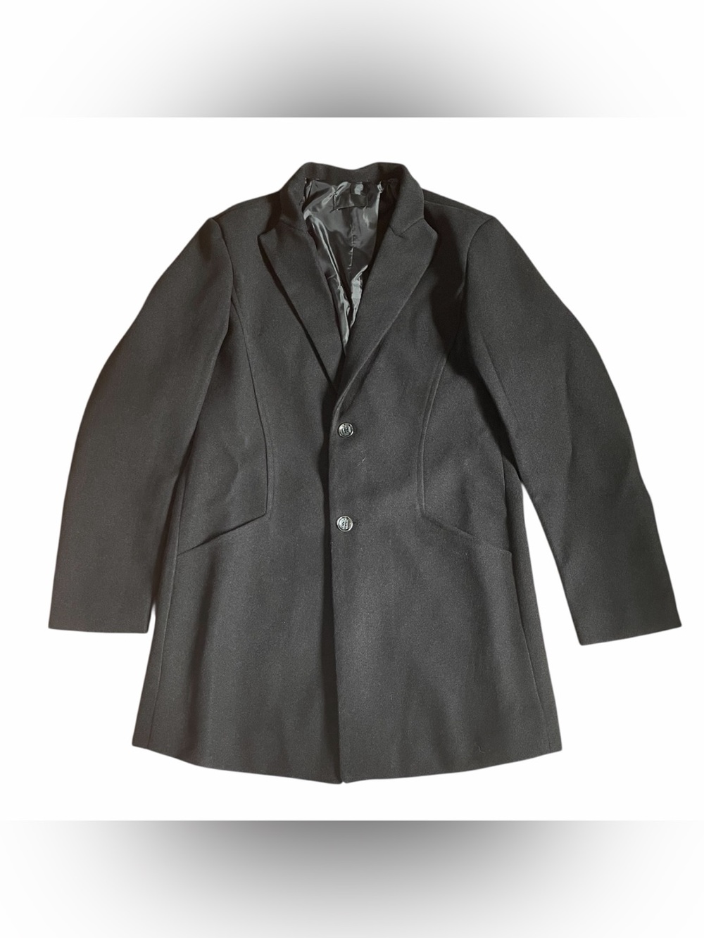 Men's Black Single-Breasted Pea Coat - Tailored Winter Peacoat